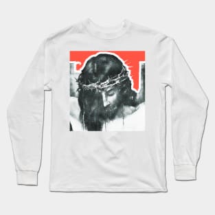 Suffering Christ with Crown of Thorns Long Sleeve T-Shirt